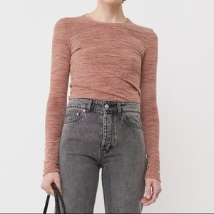 OUR LEGACY JERSEY LONG SLEEVE BROWN STRIPE SIZE 36